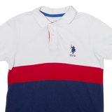 U.S. POLO ASSN Womens Polo Shirt White Colourblock S