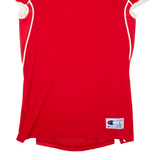 CHAMPION Mens Jersey Red USA V-Neck Nylon L