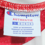 CHAMPION Mens Jersey Red USA V-Neck Nylon L