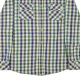 MUSTANG Mens Shirt Blue Check Long Sleeve M