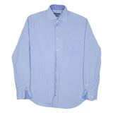 TOMMY HILFIGER Fitted Mens Shirt Blue Check Long Sleeve M
