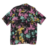 PULL & BEAR Mens Shirt Black Crazy Pattern S