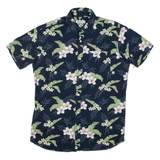 JACK & JONES Mens Hawaiian Shirt Blue Floral M