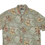 JOHN ADAMS Mens Hawaiian Shirt Green Floral L