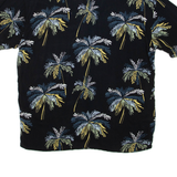 JACK & JONES Mens Hawaiian Shirt Black Viscose Floral M