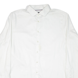 TOMMY HILFIGER Slim Fit Mens Plain Shirt White Long Sleeve L
