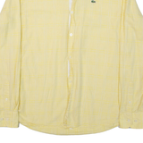 LACOSTE Mens Shirt Yellow Striped Long Sleeve M