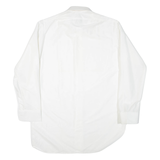 ACKERMAN Mens Plain Shirt White Long Sleeve L