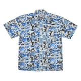 Mens Shirt Blue Crazy Pattern L