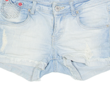 DISNEY Minnie Mouse Womens Denim Shorts Blue XS W27