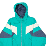 ST JOHN'S BAY Mens Jacket Green 90s Hooded Colourblock M