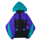 TRESPASS Mens Jacket Purple Nylon Hooded Colourblock M