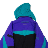TRESPASS Mens Jacket Purple Nylon Hooded Colourblock M