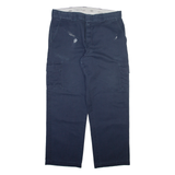 DICKIES Cargo Mens Trousers Blue Relaxed Straight W37 L30