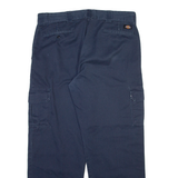 DICKIES Cargo Mens Trousers Blue Relaxed Straight W37 L30