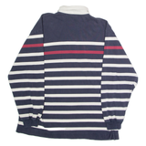 NAUTICA Mens Polo Shirt Blue Striped Long Sleeve XL