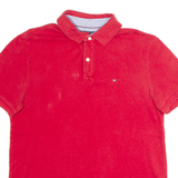 TOMMY HILFIGER Custom Fit Mens Polo Shirt Red L