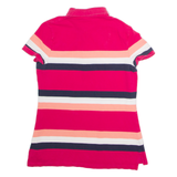 TOMMY HILFIGER Womens Polo Shirt Pink Striped M
