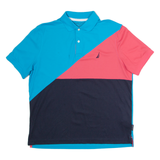 NAUTICA Mens Polo Shirt Blue Colourblock M
