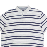 TOMMY HILFIGER Mens Polo Shirt Grey Striped XL