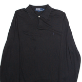 POLO RALPH LAUREN Mens Polo Shirt Black Long Sleeve M