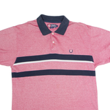 CHAPS RALPH LAUREN Mens Polo Shirt Red Striped L