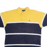 NAUTICA Mens Polo Shirt Blue Colourblock L