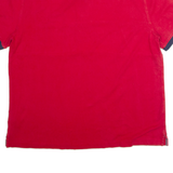 TOMMY HILFIGER Mens Polo Shirt Red Colourblock L