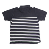 NAUTICA Mens Polo Shirt Black Striped L