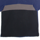 CALVIN KLEIN Mens Polo Shirt Blue Colourblock L