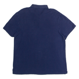 CALVIN KLEIN Mens Polo Shirt Blue Colourblock L