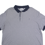 CALVIN KLEIN Mens Polo Shirt Blue Striped 2XL