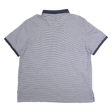 CALVIN KLEIN Mens Polo Shirt Blue Striped 2XL