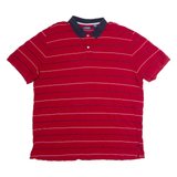CHAPS Mens Polo Shirt Red Striped 2XL