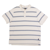 NAUTICA Mens Polo Shirt Cream Striped L