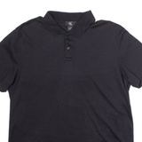 CALVIN KLEIN Mens Polo Shirt Black Striped L