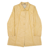 COOL & CALM Womens Overcoat Coat Beige Leather M