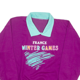 France Winter Games Mens Sweatshirt Purple Crew Neck XL