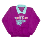 France Winter Games Mens Sweatshirt Purple Crew Neck XL
