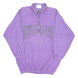 ESPOSITO Mens Sweatshirt Purple Button Neck 90s L