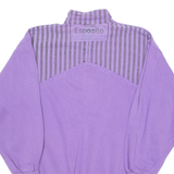 ESPOSITO Mens Sweatshirt Purple Button Neck 90s L