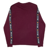 ELLESSE Womens T-Shirt Maroon Long Sleeve UK 8