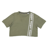 ADIDAS Cropped Womens T-Shirt Green XS