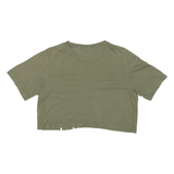 ADIDAS Cropped Womens T-Shirt Green XS