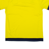 ADIDAS Mens Football Shirt Jersey Yellow Button Neck L