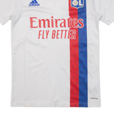 ADIDAS Mens Football Shirt Jersey White V-Neck XS