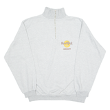 HARD ROCK CAFE Zermatt Mens Sweatshirt Grey 1/4 Zip M