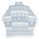 CHARLES JOGILE Mens Sweatshirt Blue 1/4 Zip 90s XL