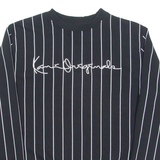 KARL KANI Pinstripe Mens Sweatshirt Black Crew Neck XS