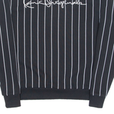 KARL KANI Pinstripe Mens Sweatshirt Black Crew Neck XS